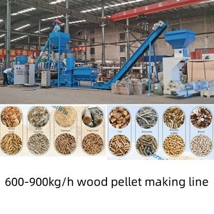 500 - 1000kg/il legno multiuso segatura di H appallottola la biomassa della macchina/linea di produzione di legno della pallina