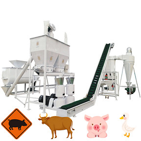 La capacità 500kg a 2000kg per pecore del bestiame del pollo di ora alimenta la linea di produzione della pallina dell'alimentazione della macchina della pallina dell'alimentazione animale