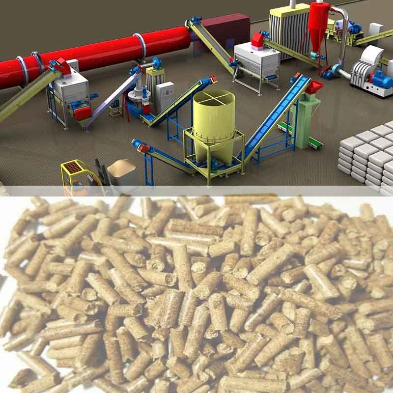 Linea di produzione di legno completa della pallina della biomassa di 1T/H -5T/H pallina del fuoco che fa macchina