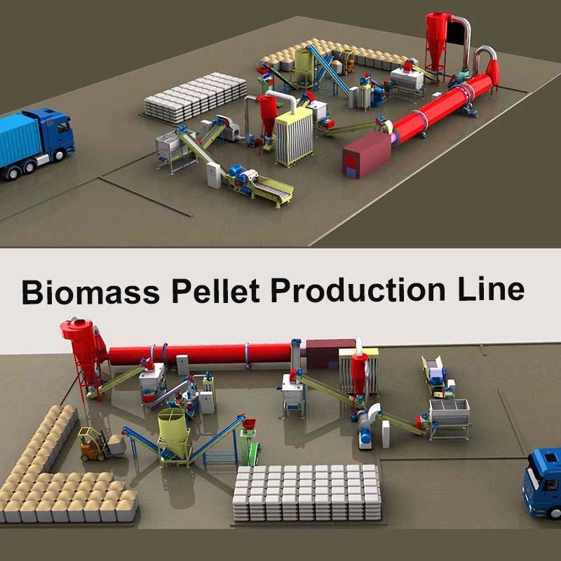 Linea di produzione di legno completa della pallina della biomassa di 1T/H -5T/H pallina del fuoco che fa macchina