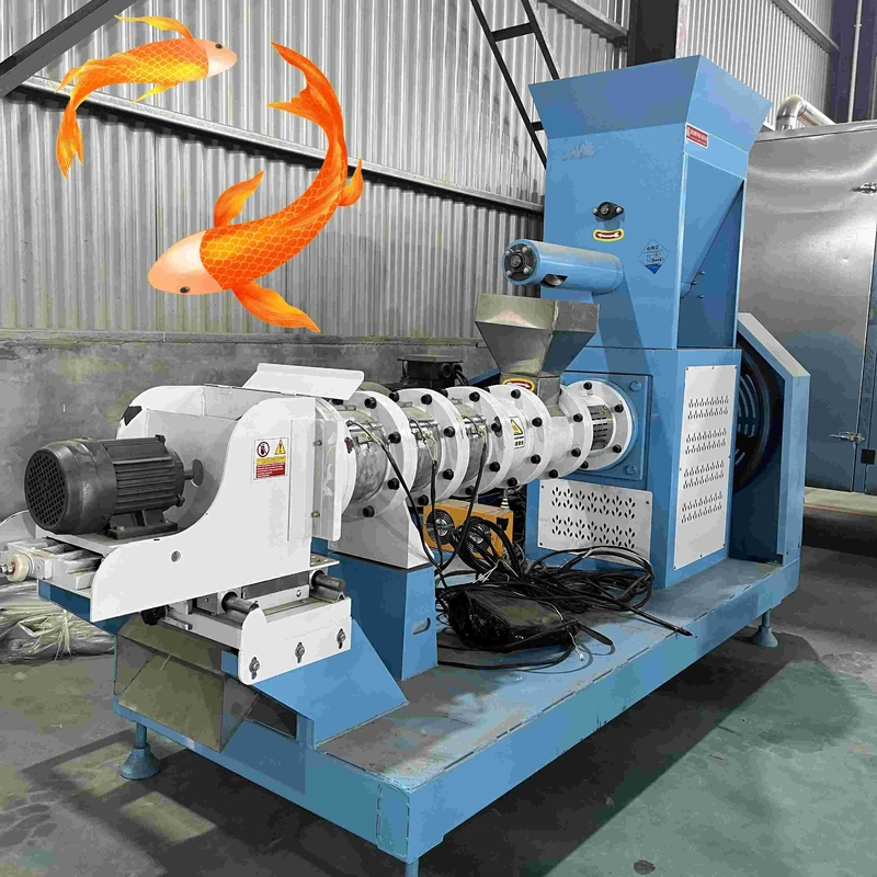linea di produzione di galleggiamento dell'alimentazione del pesce 100-500kg/h con il trasportatore di vite 0.75kw 1-12mm