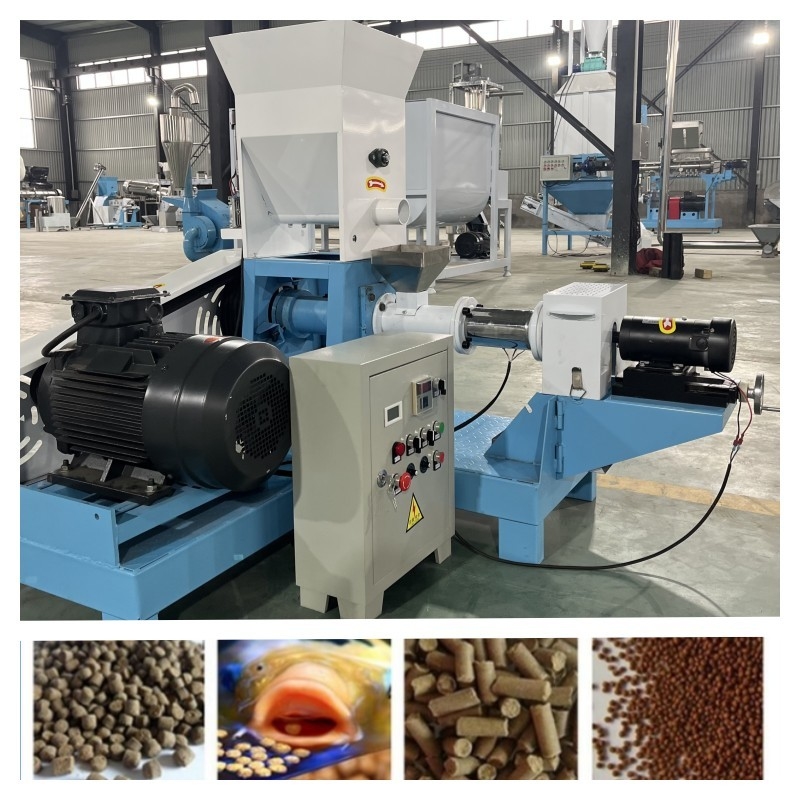 linea di produzione di galleggiamento dell'alimentazione del pesce 100-500kg/h con il trasportatore di vite 0.75kw 1-12mm