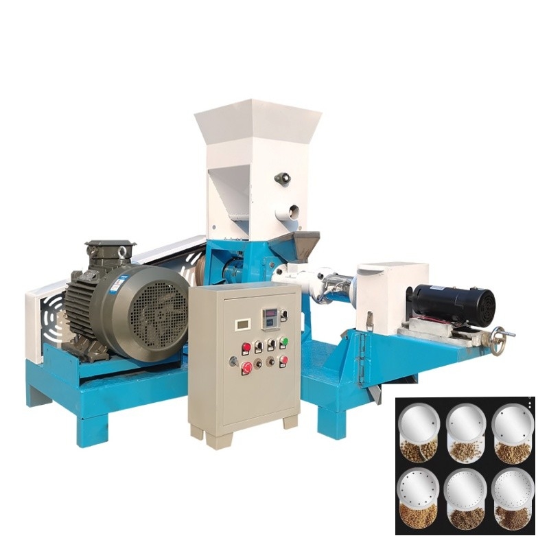 200-250 kg/h Estrusore elettrico per mangimi per pesci a secco con 6 stampi