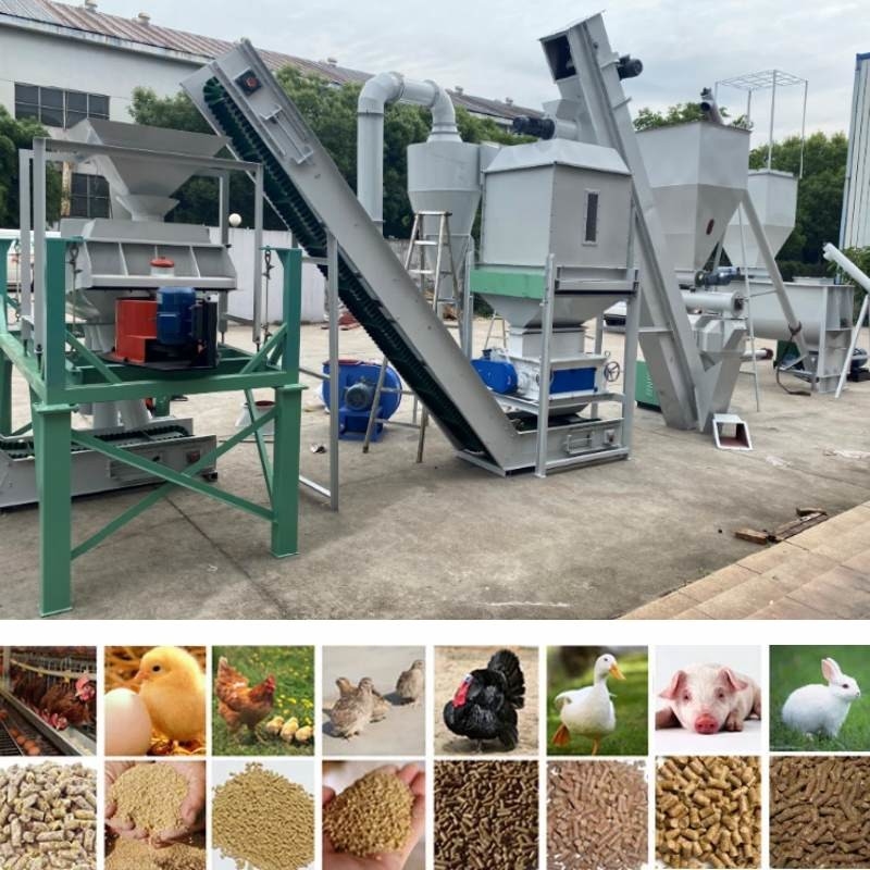 Linea di produzione della pallina dell'alimentazione animale 2TPH macchina della pallina della mucca dell'alimentazione di pollo del bestiame