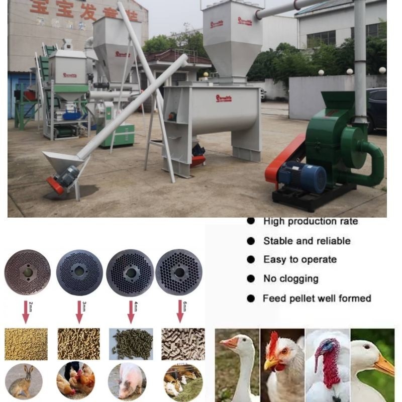 Le pecore orizzontali alimentano la macchina della pallina della mucca della macchina 1,5 Tons/H della pallina per l'alimentazione del bestiame