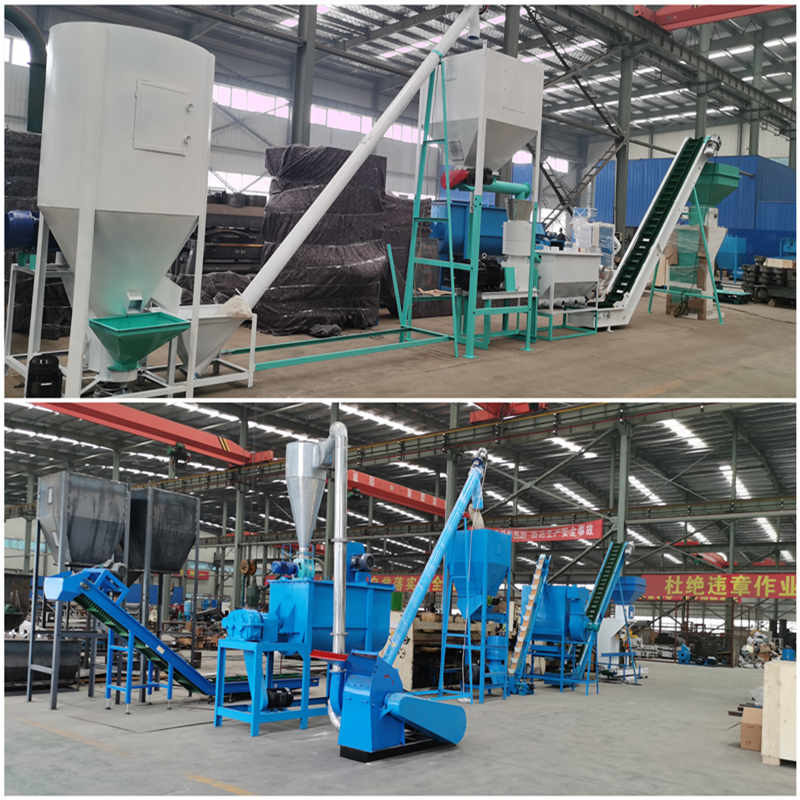 0.5-30 tonnellate/ora Linea di produzione di pellet per mangimi con mulino di pellet a ring die