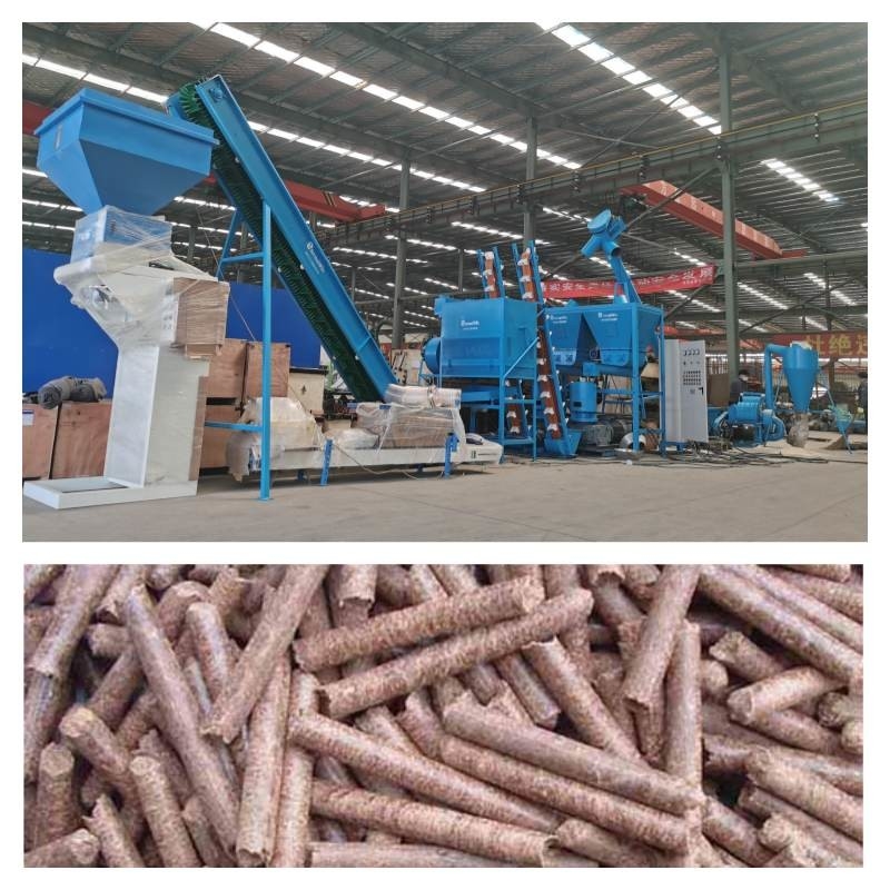Linea di produzione di biomassa a stampo piatto Linea di produzione di pellet di paglia da 6-8 mm 0,5-10 t/ora