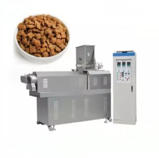 Materiale in acciaio inossidabile bianco blu a vite estrusore alimentare per cani cibo per gatti linea di produzione di estrusori alimentari