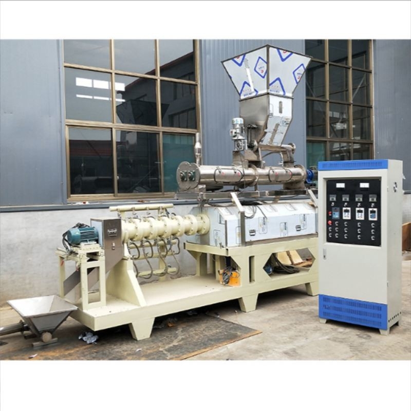Materiale in acciaio inossidabile bianco blu a vite estrusore alimentare per cani cibo per gatti linea di produzione di estrusori alimentari