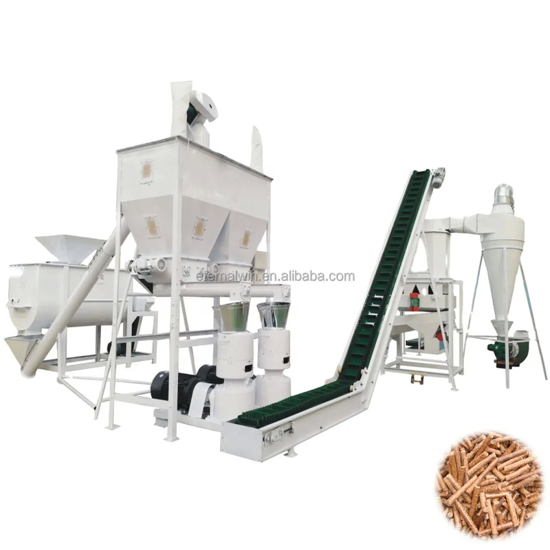Linea di pelletizzazione di biomassa personalizzata per il mulino di pellets a colata a ring di 6-12 mm di diametro finale