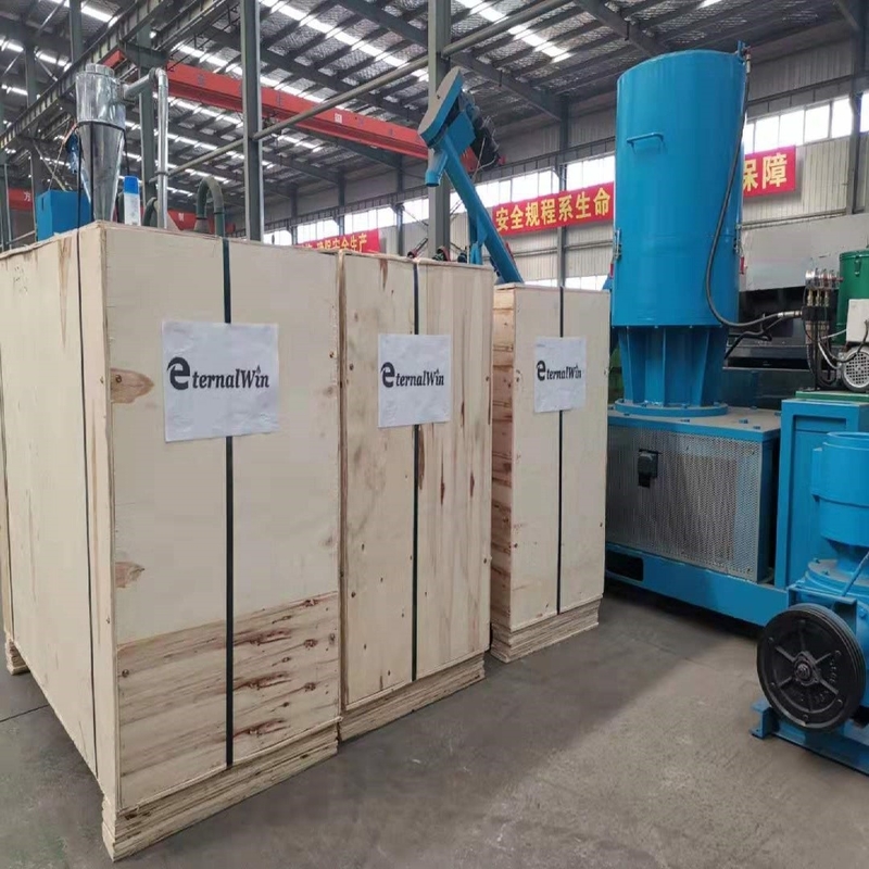 Pellettini per mangimi prodotti da una macchina per la produzione di pellet per mangimi su piccola scala