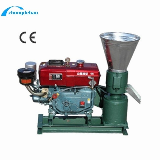 Potenza del motore diesel Tipo 10HP Macchina di lavorazione di pellet per mangimi 90-120kg/h di potenza Macchina di produzione di pellet per mangimi