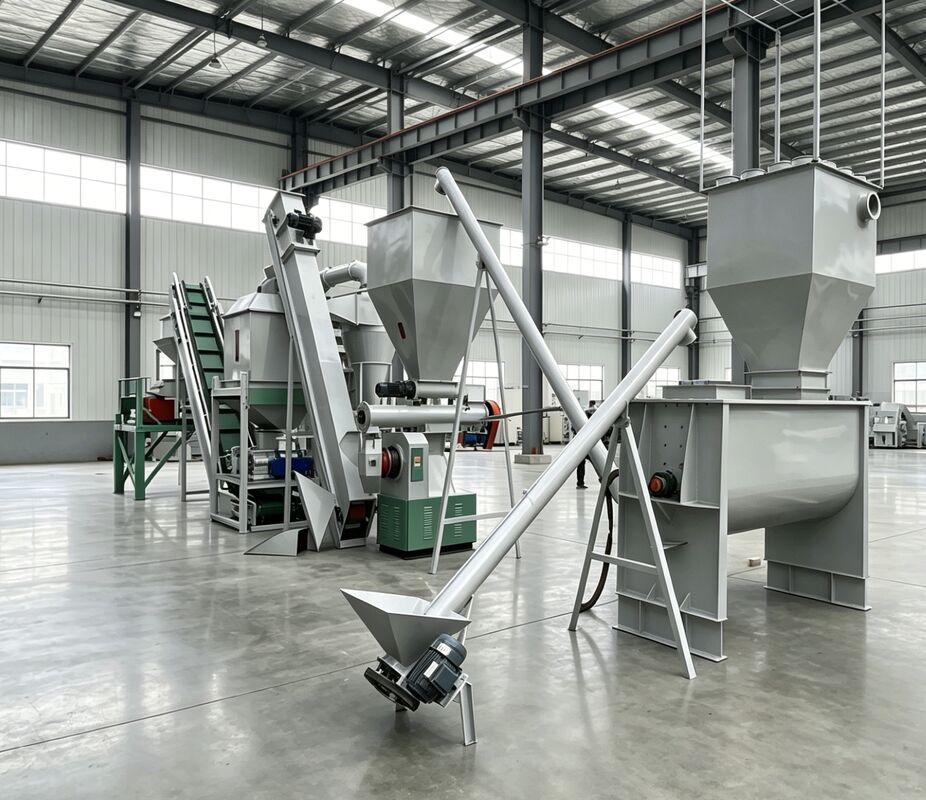 Linea di produzione di pellet per mangimi personalizzabile con installazione guidata da ingegnere e alimentazione elettrica a 380V/50Hz/3fase