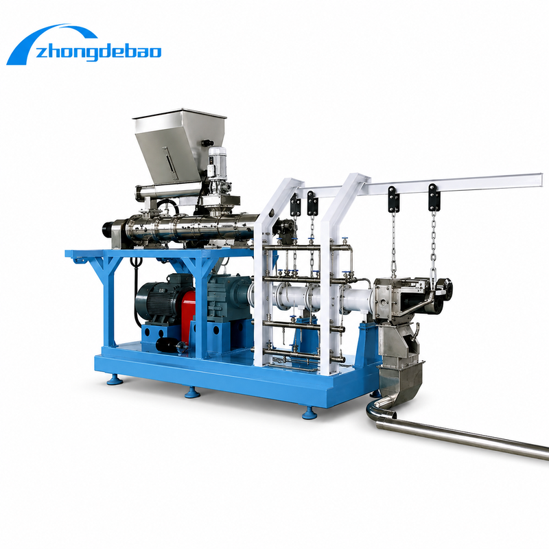 Linea di produzione di mangimi per pesci galleggianti con forma di cuscino o pane e potenza del motore principale da 5,5-160kw per mangimi per acquacoltura