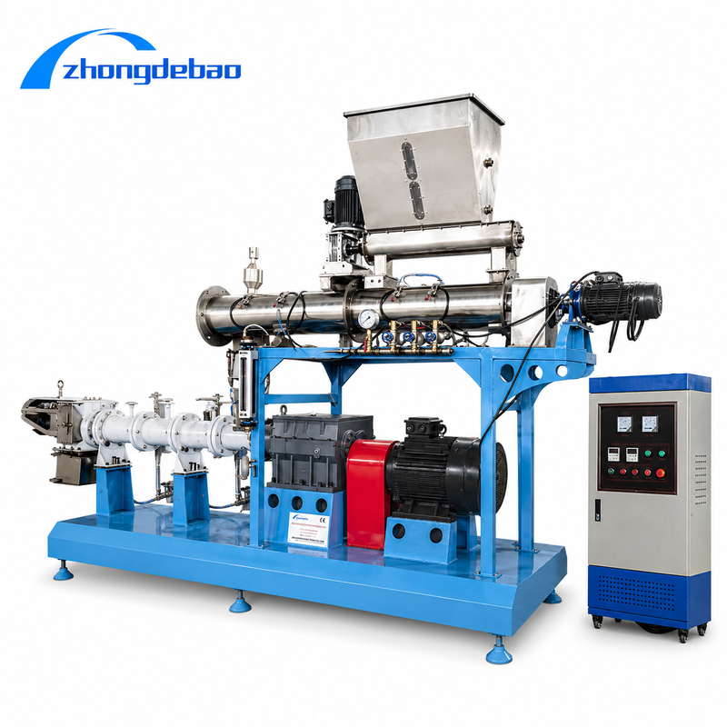 Linea di produzione di mangimi per pesci galleggianti con forma di cuscino o pane e potenza del motore principale da 5,5-160kw per mangimi per acquacoltura
