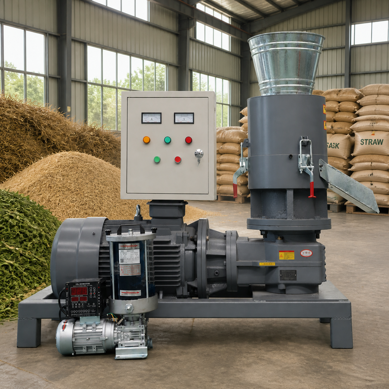 Macchina per la produzione di pellet di legno con motore diesel, mulino per pellet di segatura per uso in fienile agricolo e produzione di lettiere per animali