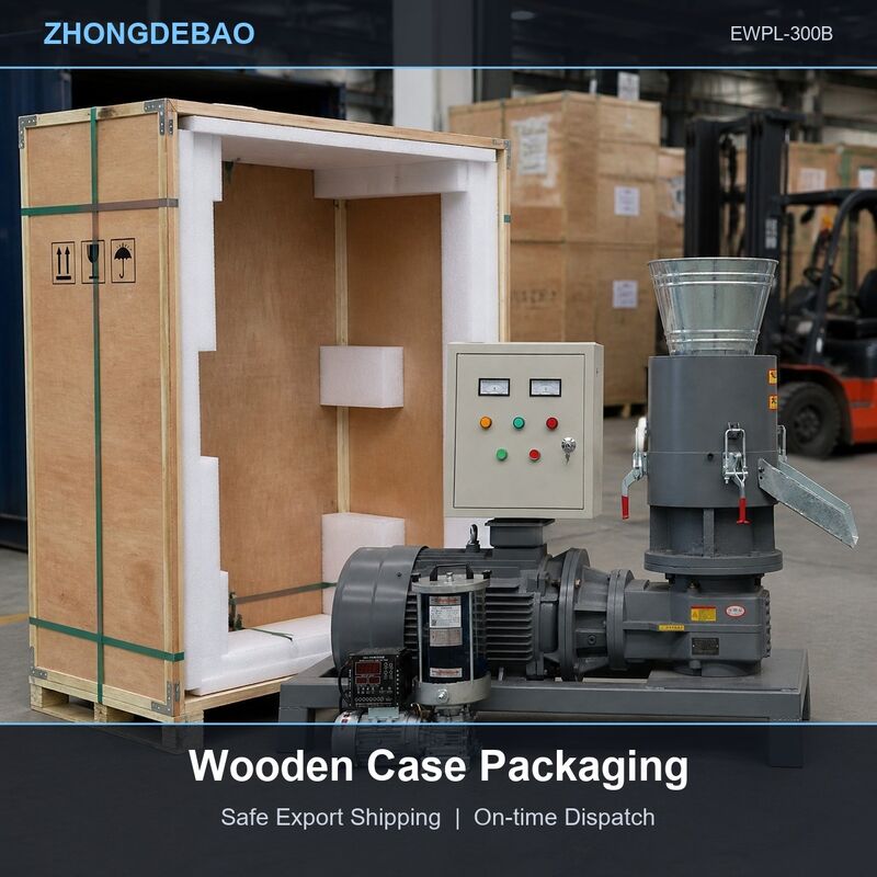 Flat Die Wood Pellet Machine per la produzione di pellet di alfalfa e paglia con alto rapporto di compressione